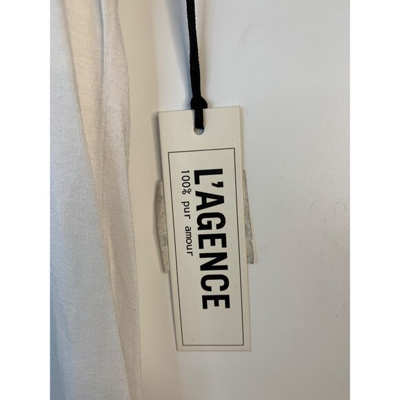 LAgence White S/S Scoop Neck Rayon Blend Luxury Shirt Dress Size S 8694 - Picture 3 of 10